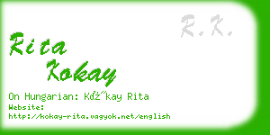 rita kokay business card
